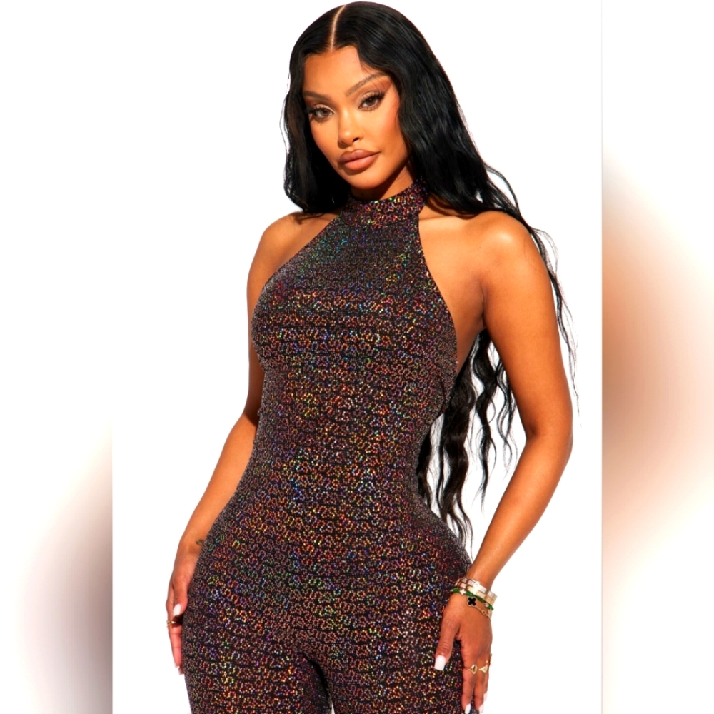 Shine bright jumpsuit Multi color Sz XL